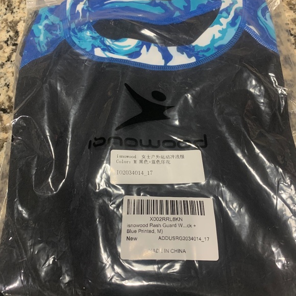 NWT Isnowood Rash Guard Women Swimsuit Long Sleeve Top UPF 50+ Nylon/Spandex - Picture 3 of 3